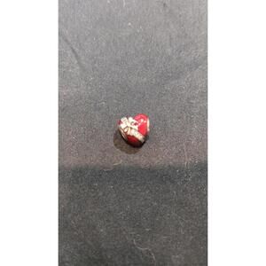 Sterling 925 red enamel heart charm bread